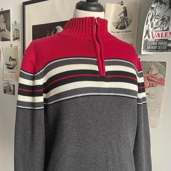 Vintage striped half zip up - Picture 2 of 6